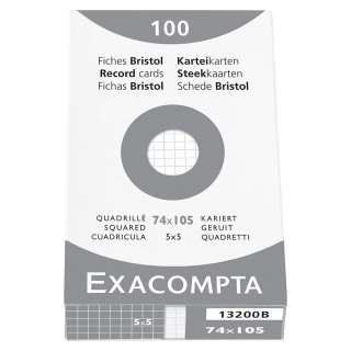 Fiche Bristol blanc Q 5x5 100 feuilles - Exacompta - Rougier et Plé