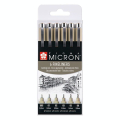 Feutres techniques à pointe calibrée Pigma Micron pochette de 6 tailles - Sakura - Rougier et Plé