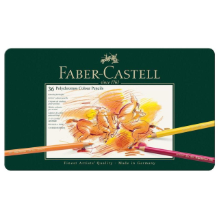 Boîte métal de 36 crayons de couleurs Polychromos - Faber-Castell - Rougier et Plé