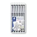 Feutres Pigment Liner 308 6 pointes calibrées noires dont 2 gratuites - Staedtler - Rougier et Plé