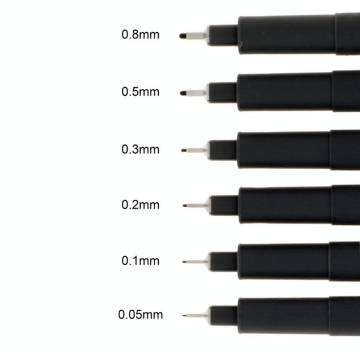 Feutres Pigment Liner 308 6 pointes calibrées noires dont 2 gratuites - Staedtler - Rougier et Plé