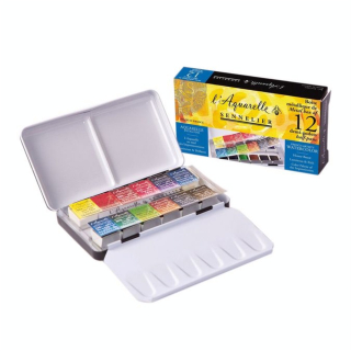 Boite d'aquarelle extra-fine au miel de 12 demi-godets - Sennelier - Rougier et Plé