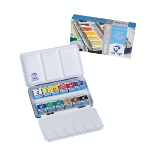 Boîte en métal de 12 godets aquarelle - Talens - Rougier et Plé