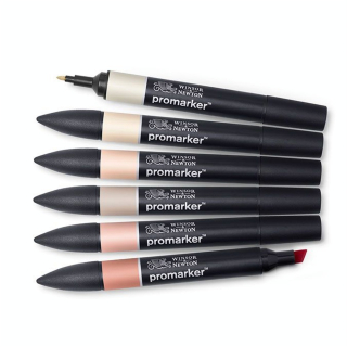 Set de 6 Promarker teintes chairs n°1 - Winsor & Newton - Rougier et Plé