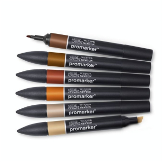 Set de 6 Promarker teintes chairs n°2 - Winsor & Newton - Rougier et Plé
