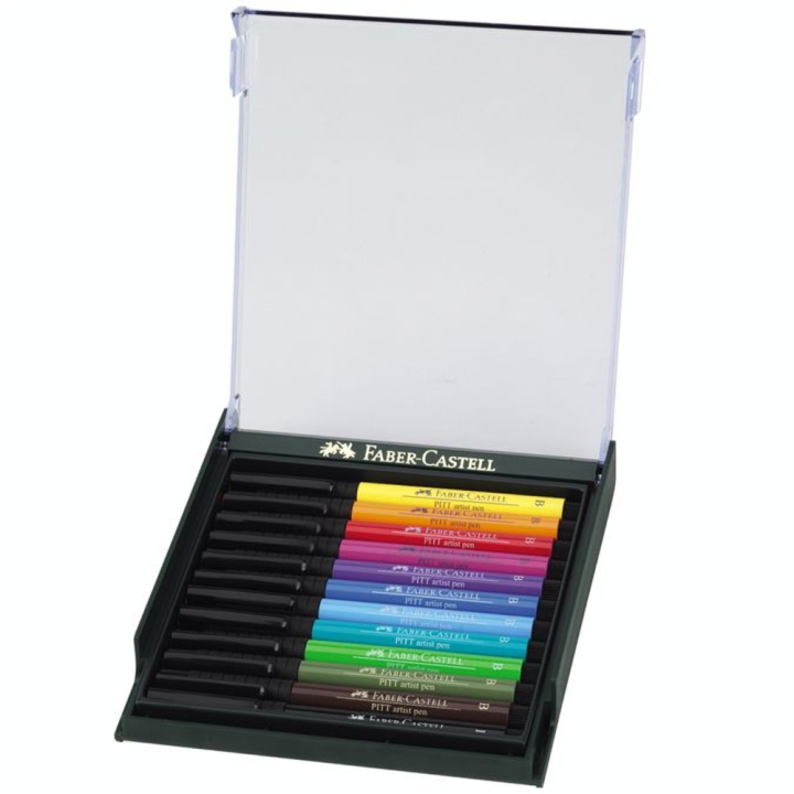 Feutres Pitt Artist Pen pinceaux nuances basics par 12 - Faber-Castell - Rougier et Plé
