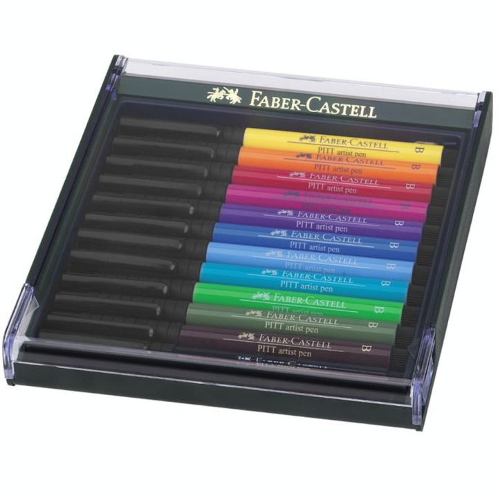 Feutres Pitt Artist Pen pinceaux nuances basics par 12 - Faber-Castell - Rougier et Plé