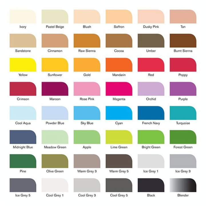 Feutre à alcool Promarker Collection des essentiels 48 couleurs - Winsor & Newton - Rougier et Plé