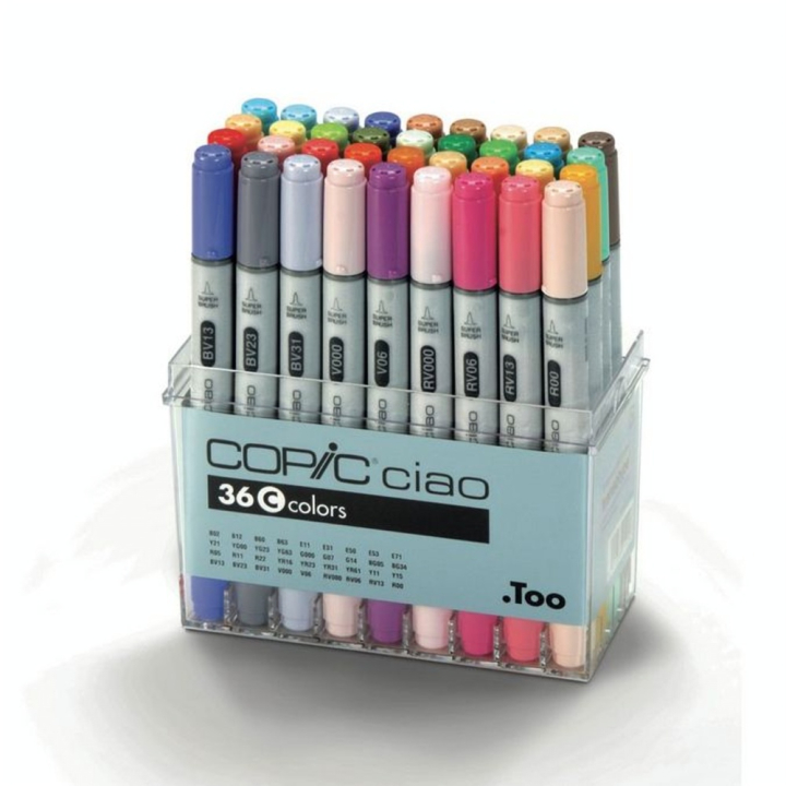 Marqueur à alcool double-pointe Ciao Set C 36 couleurs - Copic - Rougier et Plé