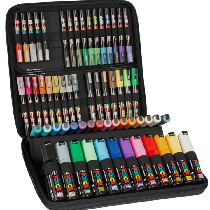 Mallette de marqueur 60 Feutres assortis - Posca - Rougier et Plé