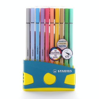 Feutre Pen 68 Boite Colorparade de 20 dont 10 pastels - STABILO - Rougier et Plé