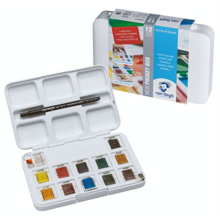 Peinture aquarelle Assortiment 12 x demi-godets - Van Gogh - Rougier et Plé