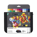 Feutre pinceau à alcool BrushMarker Trousse 24 couleurs Étudiant Designer - Winsor & Newton - Rougier et Plé