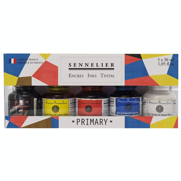 Encre 60 ml Set Primaires 5 x 30 ml - Sennelier - Rougier et Plé