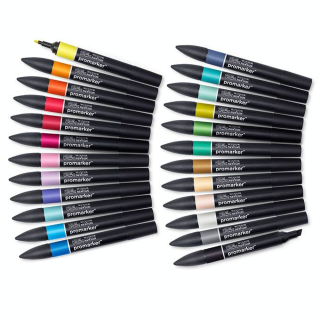 Marqueur Promarker Trousse Arts et Illustration 24 pcs - Winsor & Newton - Rougier et Plé