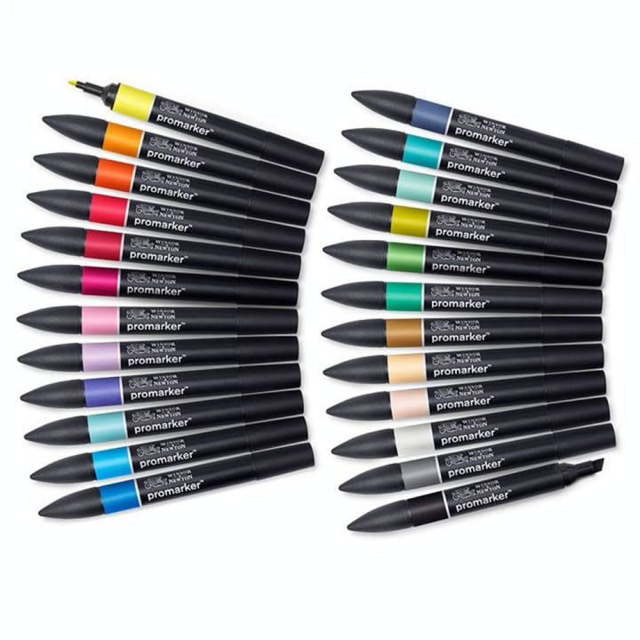 Marqueur Promarker Trousse Arts et Illustration 24 pcs - Winsor & Newton - Rougier et Plé