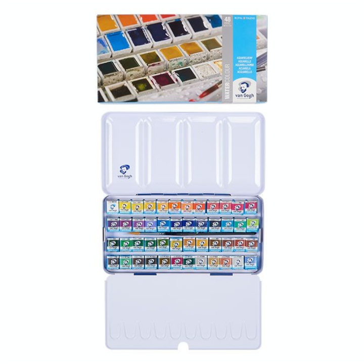 Peinture aquarelle fine Van Gogh Boîte 48 demi-godets - Van Gogh - Rougier et Plé