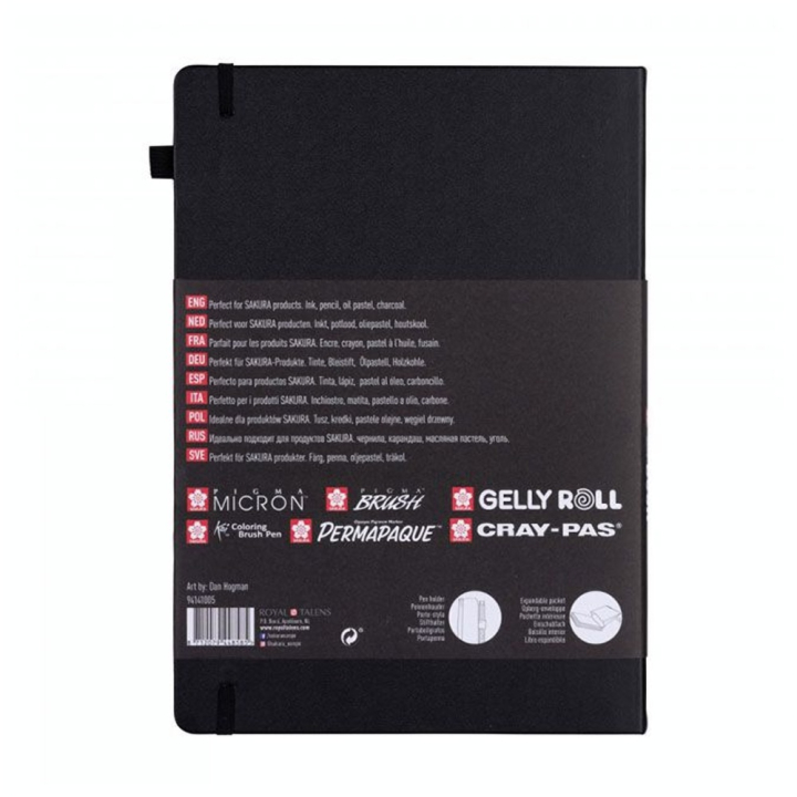 Carnet de dessin Sketch Note Book papier Noir 140 g/m² 80 F - Sakura - Rougier et Plé