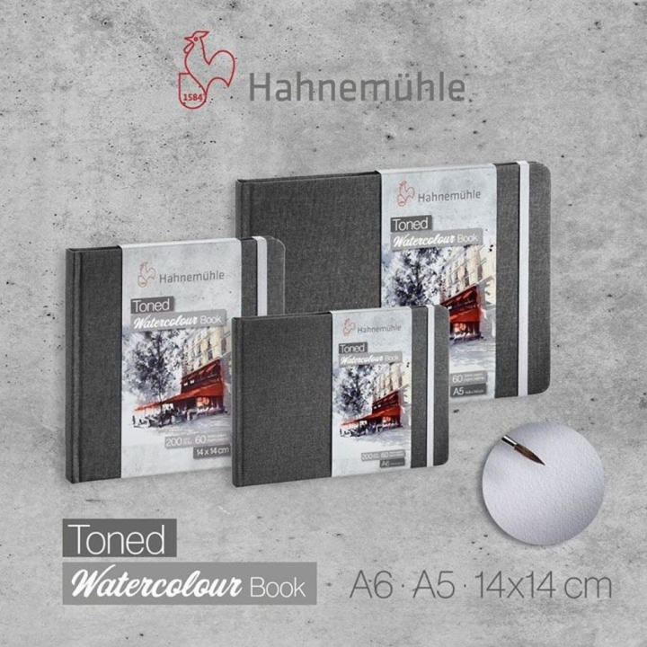 Carnet aquarelle teinté Gris 200 g/m² 60 pages - Hahnemühle - Rougier et Plé