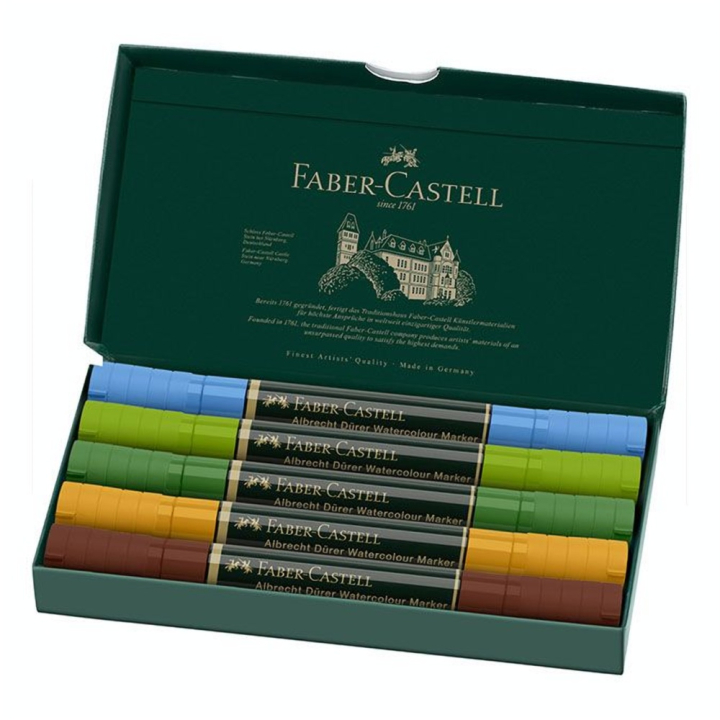 Marqueur aquarellable Albrecht Dürer Set 5 feutres Plein air - Faber-Castell - Rougier et Plé