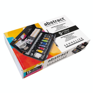 Peinture acrylique Abstract Coffret Noir 9 x 120 ml - Sennelier - Rougier et Plé