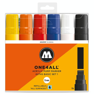 Marqueur One4All 627HSSet Basic n°1 6 couleurs - Molotow - Rougier et Plé