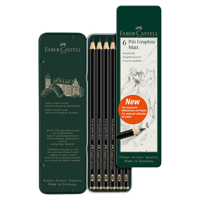 Crayon Pitt Graphite Matt Set de 6 - Faber-Castell - Rougier et Plé