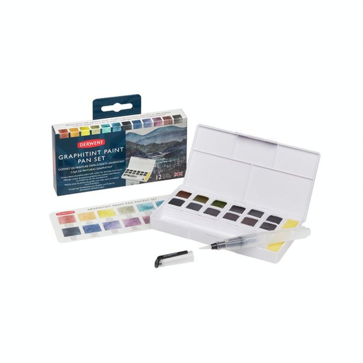 Graphite aquarellable Graphitnt 12 demi-godets - Derwent - Rougier et Plé