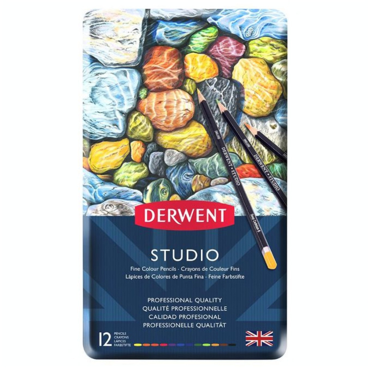Crayon de couleur Studio Boîte métal 12 pcs - Derwent - Rougier et Plé