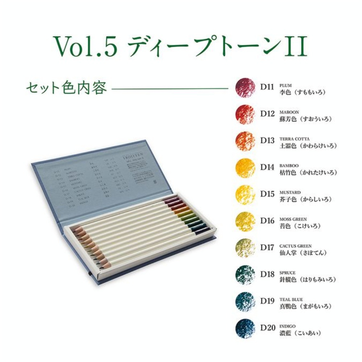 Crayon de couleur Irojiten set Woodlands 30 pcs - Tombow - Rougier et Plé