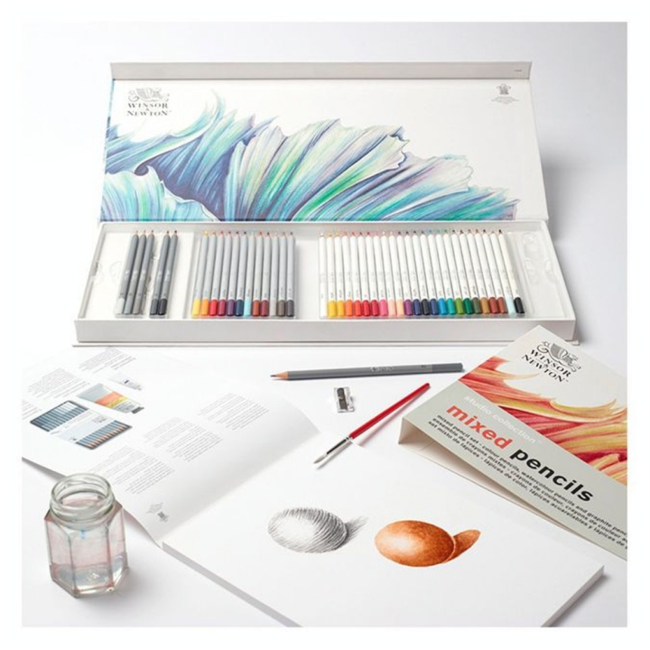 Crayon de couleur Studio Collection Coffret Techniques mixtes 45 pcs - Winsor & Newton - Rougier et Plé