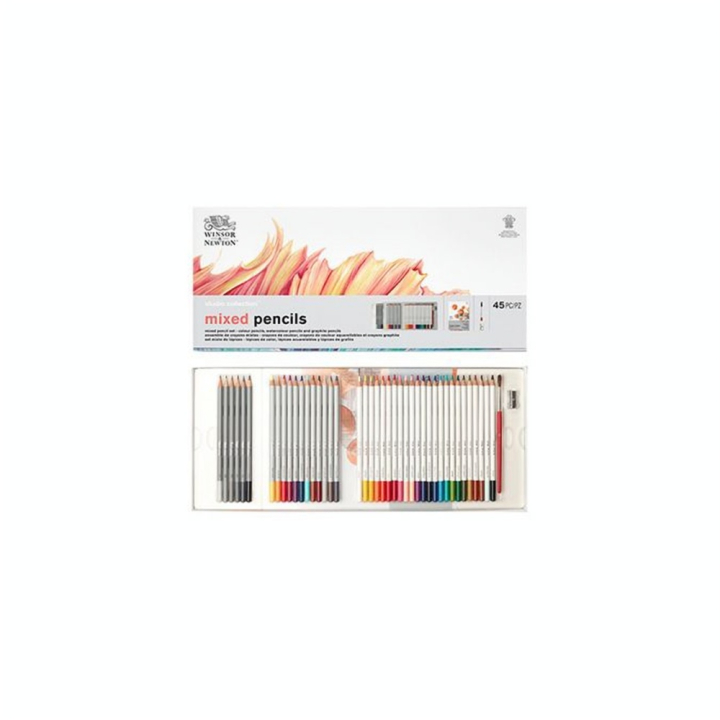 Crayon de couleur Studio Collection Coffret Techniques mixtes 45 pcs - Winsor & Newton - Rougier et Plé
