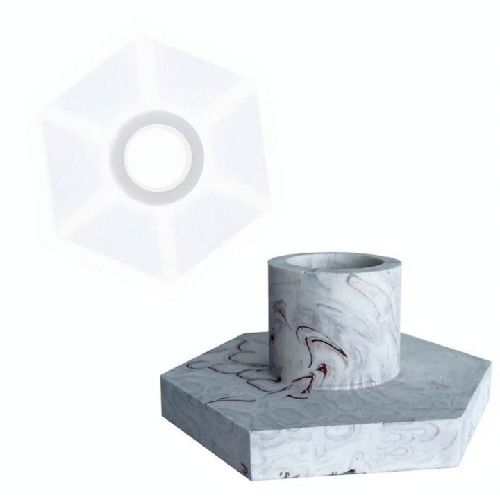 Moule en silicone Bougeoir 10 x 5 x 8,2 cm - Jesmonite - Rougier et Plé