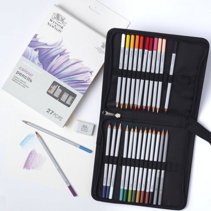 Crayons de couleur Studio collection Trousse de 27 pcs - Winsor & Newton - Rougier et Plé