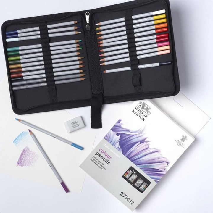 Crayons de couleur Studio collection Trousse de 27 pcs - Winsor & Newton - Rougier et Plé