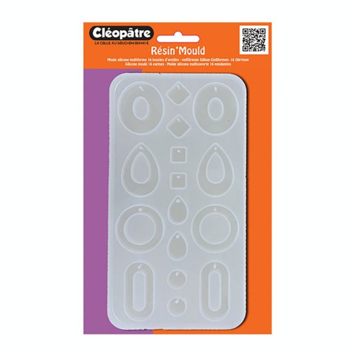 Moule silicone Résin'Mould 16 Boucles d'oreilles - Cléopatre - Rougier et Plé