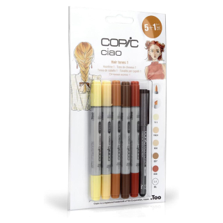 Marqueur Ciao 5 + 1 Teintes Cheveux 1 - Copic - Rougier et Plé