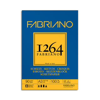 Bloc croquis 90 g/m² Grain naturel 1264 - Fabriano - Rougier et Plé