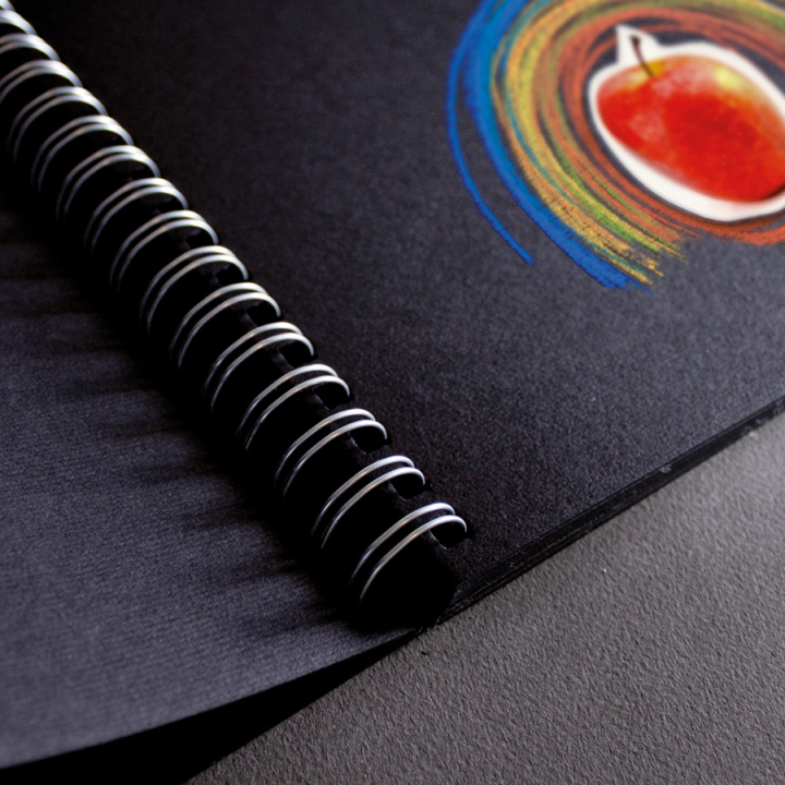 Carnet de dessin à spirale 190 g/m² Grain naturel Noir - Fabriano - Rougier et Plé