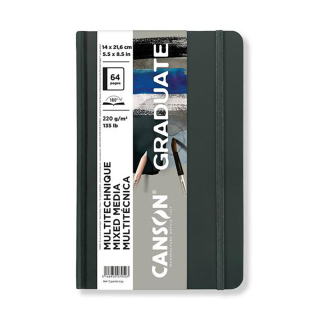 Carnet Graduate Mixed Media 200 g/m² 14 x 21,6 cm Gris - Canson - Rougier et Plé