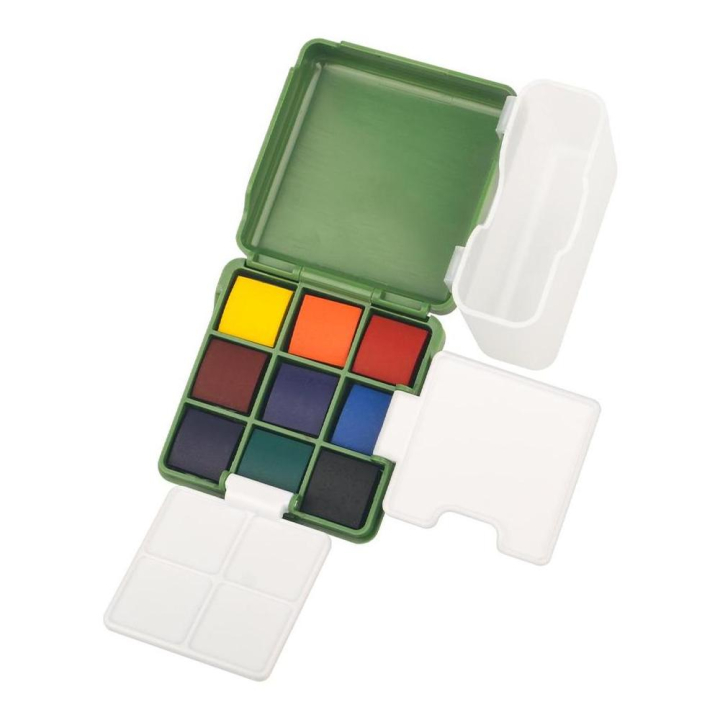 Aquarelle Mini boîte de voyage 9 demi-godets - Rougier&Plé - Rougier et Plé