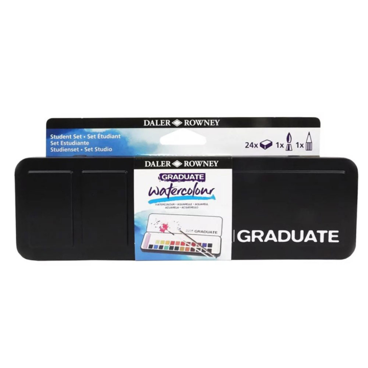 Aquarelle Set étudiant 24 demi godets - Daler Rowney - Rougier et Plé
