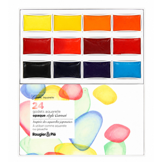 Aquarelle opaque style Gansai Set 24 godets - Rougier&Plé - Rougier et Plé