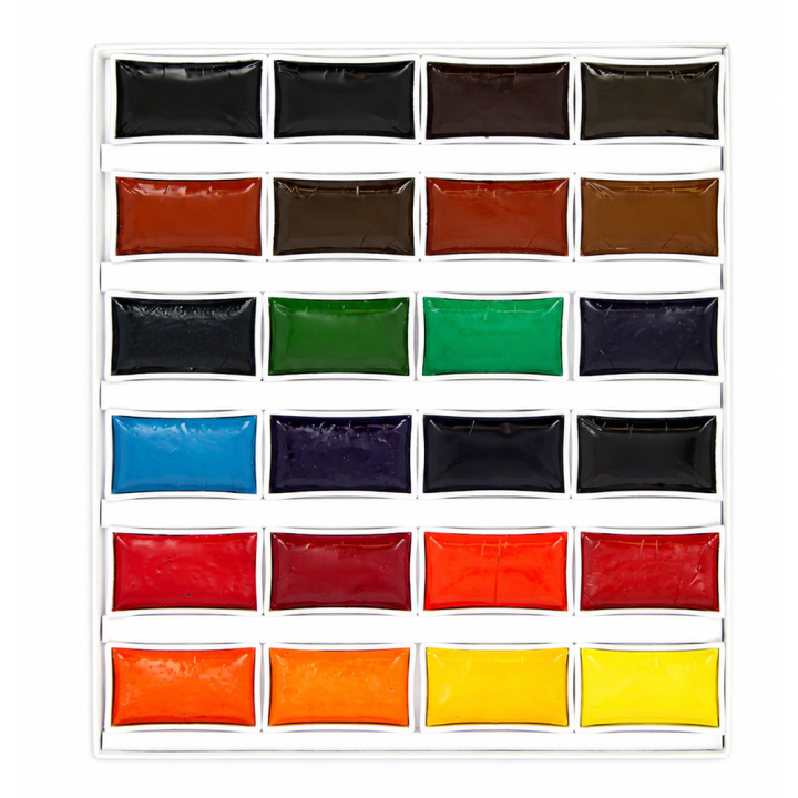 Aquarelle opaque style Gansai Set 24 godets - Rougier&Plé - Rougier et Plé