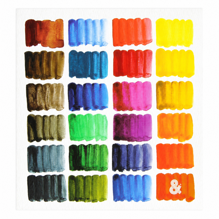 Aquarelle opaque style Gansai Set 24 godets - Rougier&Plé - Rougier et Plé