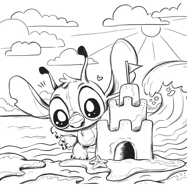 Album de coloriage Bébé Stitch - Hachette - Rougier et Plé