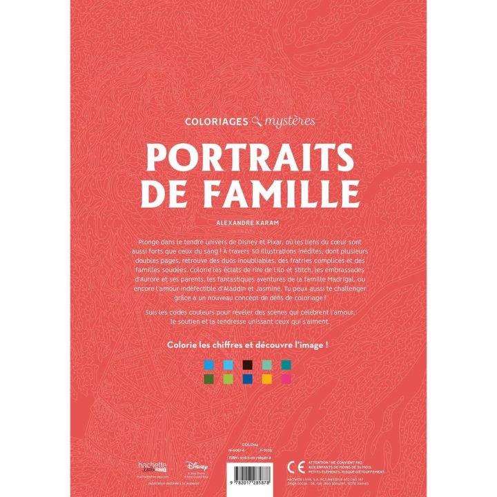 Coloriages mystères Disney Portraits de famille - Hachette - Rougier et Plé