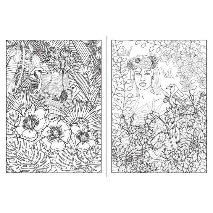 Livre de 100 coloriages Jardins exotiques - Solar - Rougier et Plé