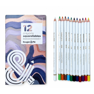 Crayons de couleur Aquarellables Aquarelle Boîte de 12 - Rougier&Plé - Rougier et Plé