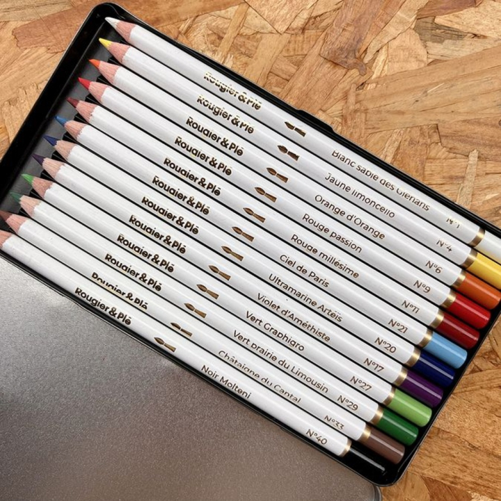 Crayons de couleur Aquarellables Aquarelle Boîte de 12 - Rougier&Plé - Rougier et Plé